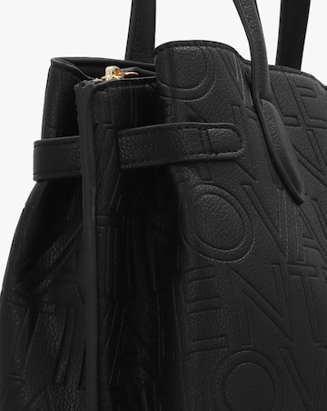 Valentino Bags Pansy II Black Debossed Logo Shopper Bag