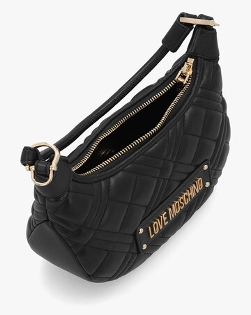 Love Moschino Mini Diamond Quilt Black Hobo Bag