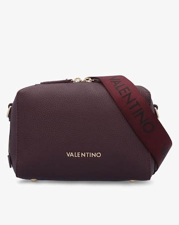 Valentino Bags Pattie Haversack Burgundy Pebbled Cross Body Bag