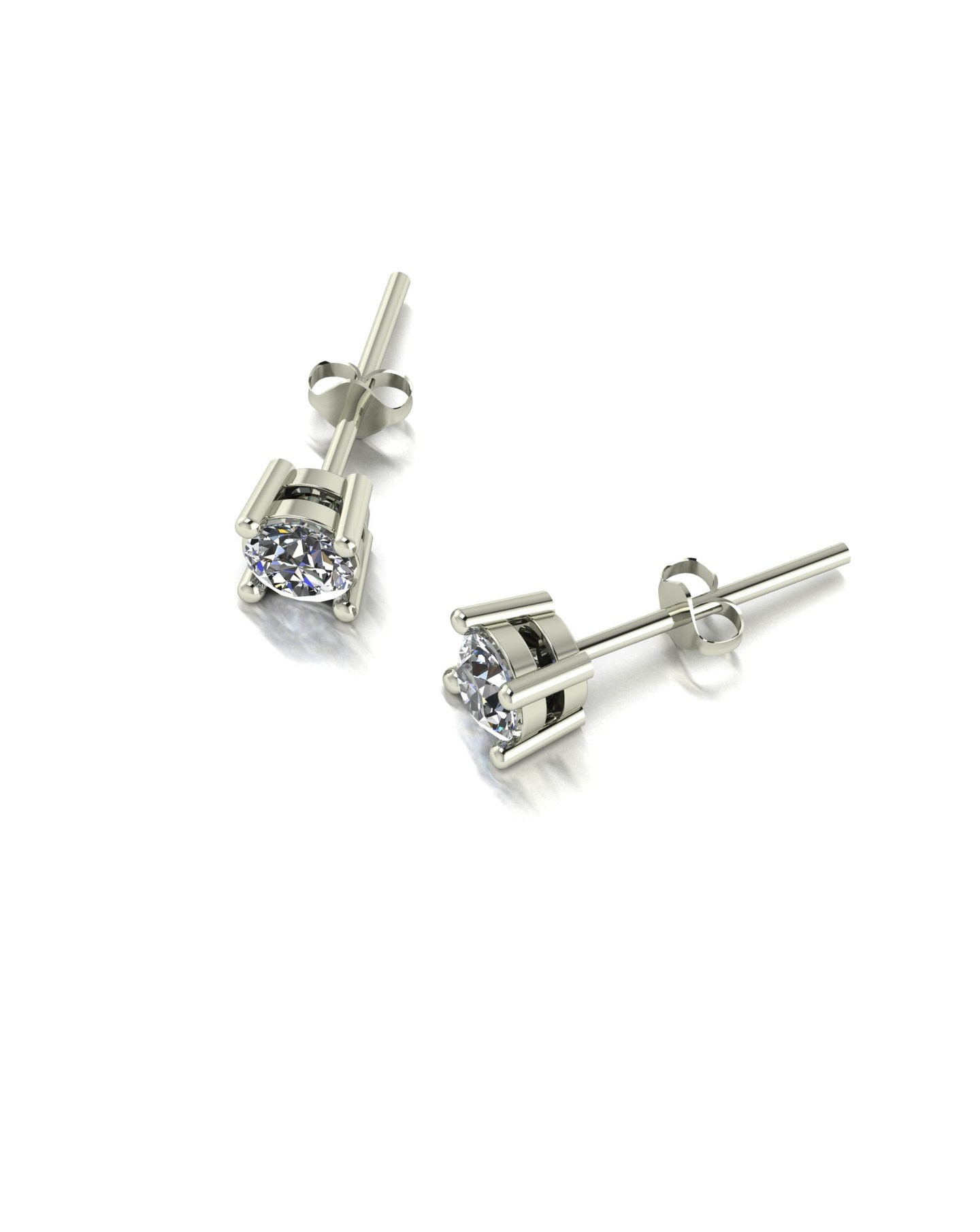 New In - 9ct White Gold Moissanite Earrings