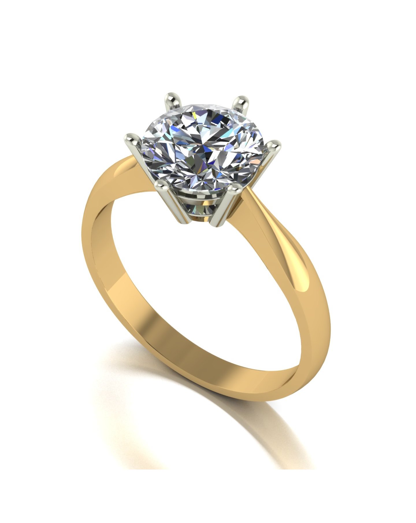 New In - 9ct Yellow Gold 2ct Moissanite Ring