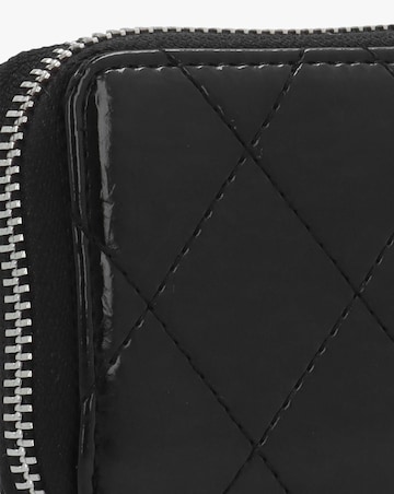 Valentino Bags Wakanda Diamond Quilt Patent Black Zip Around Purse