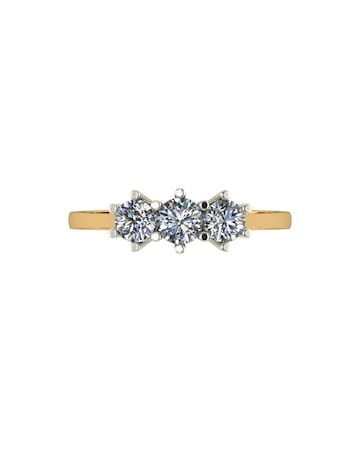 9ct Gold 0.50ct Moissanite Trilogy Ring