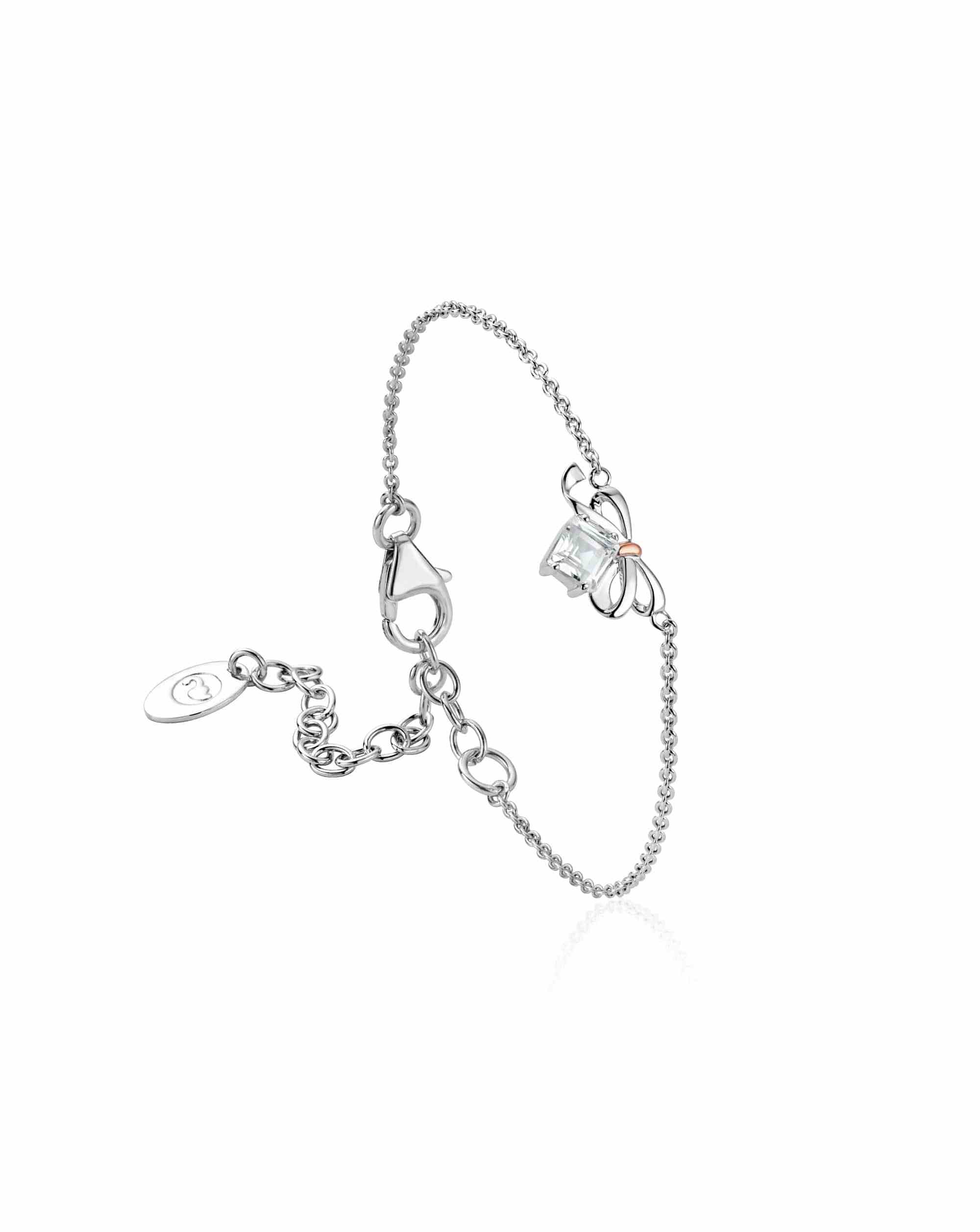 Christmas Bow Silver Bracelet