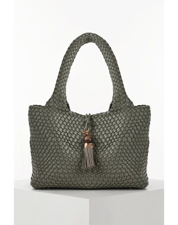 Luella Grey Saskia Khaki Woven Tote