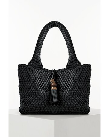 Luella Grey Saskia Black Woven Tote
