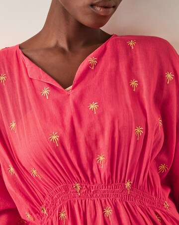 Monsoon Ivy Palm Embroidered Kaftan