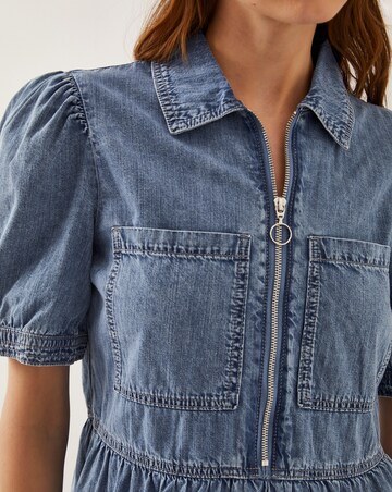 Monsoon Adeena Zip Denim Mini Dress