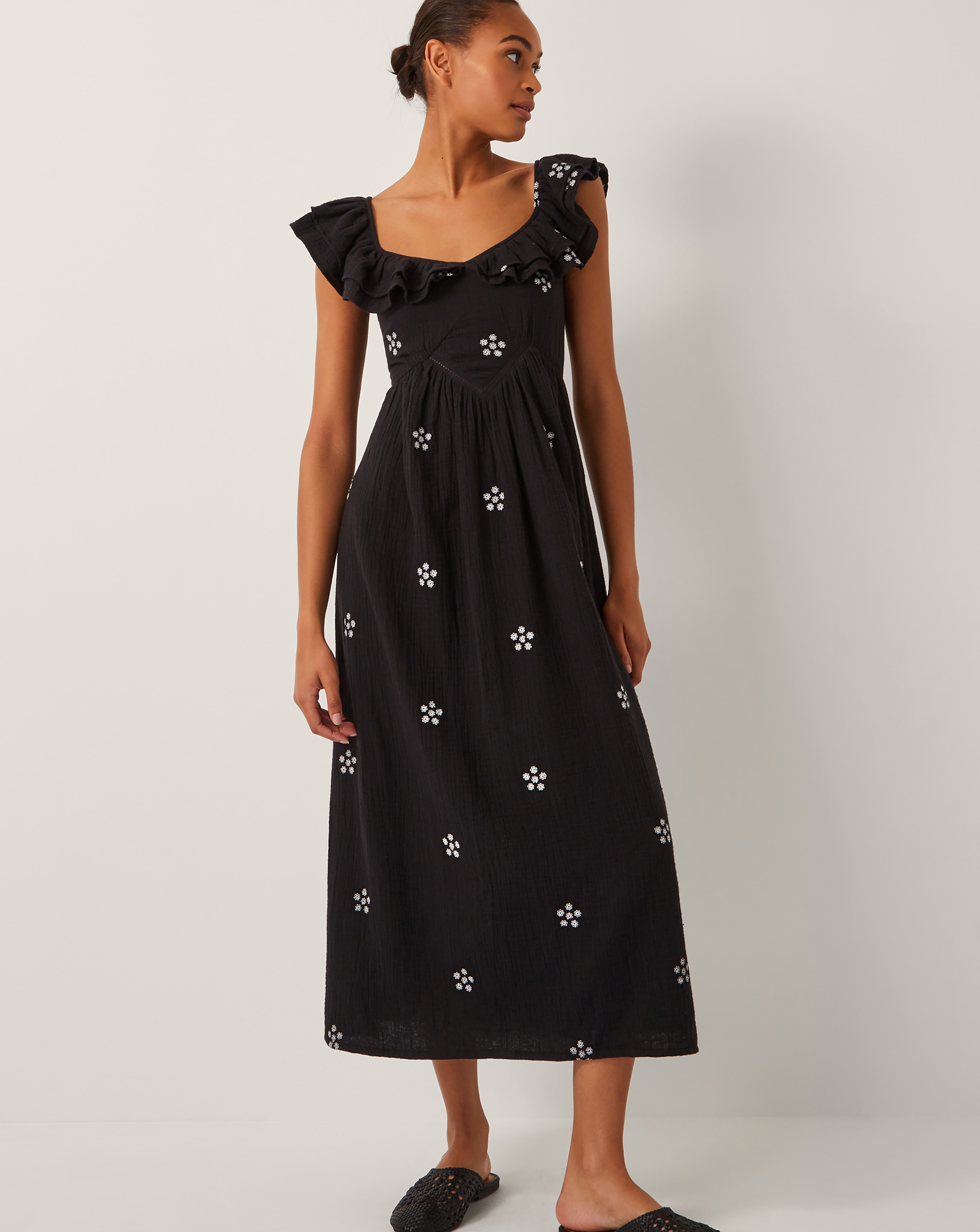 Monsoon Daisy Frill Midi Dress