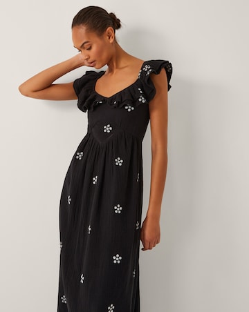 Monsoon Daisy Frill Midi Dress