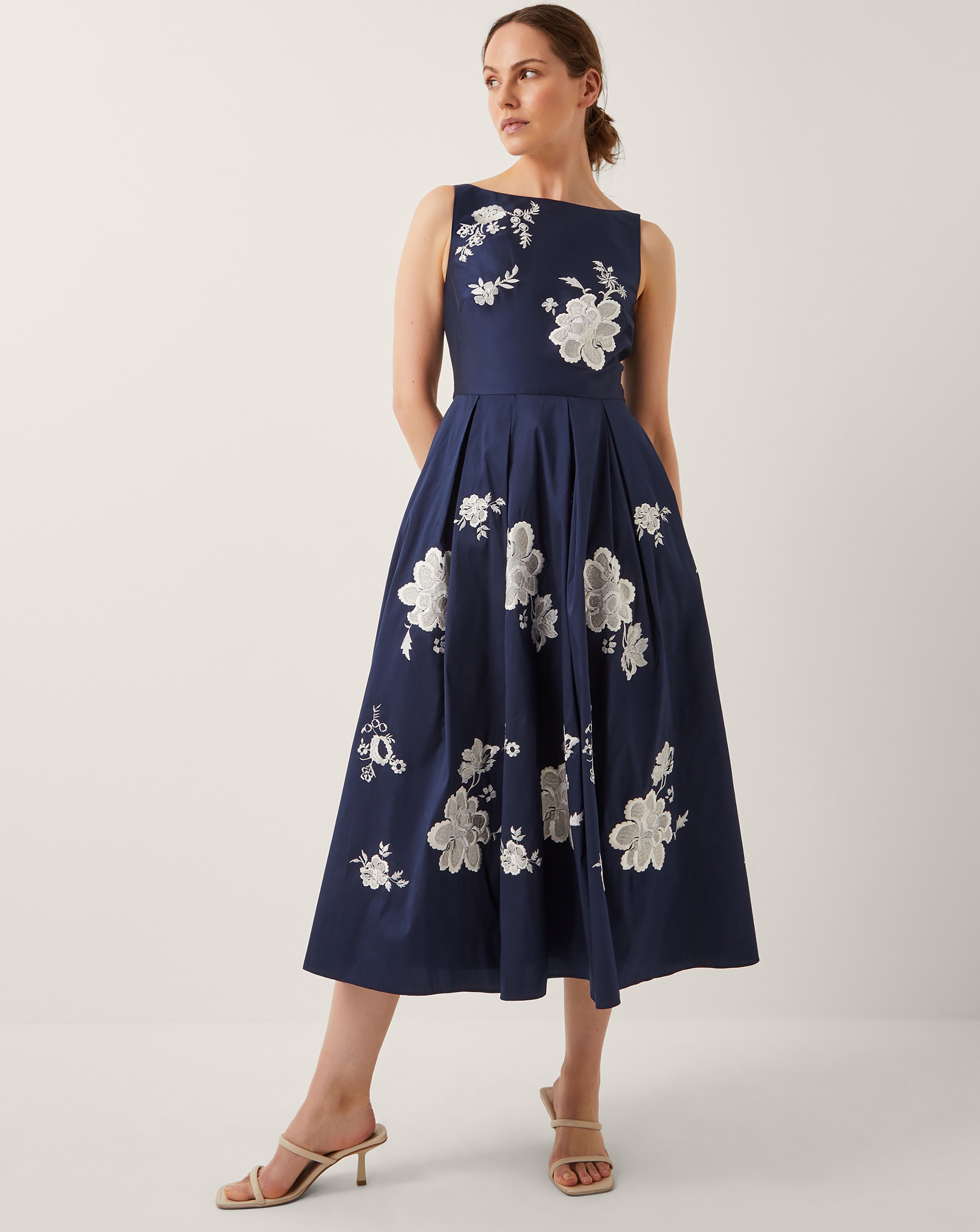 Monsoon Sicily Embroidered Midi Dress