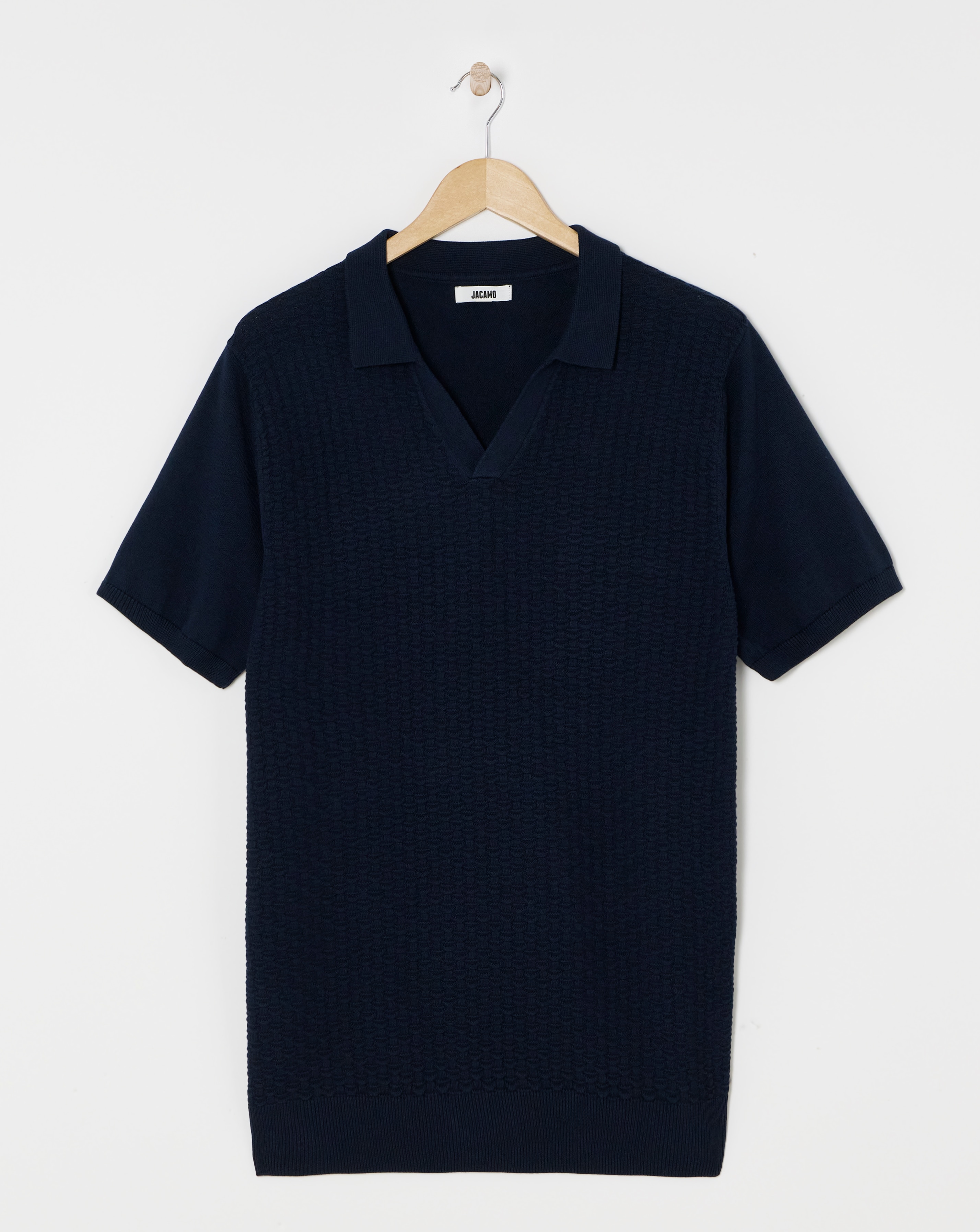 Texured Short Sleeve Knitted Polo