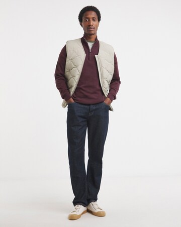 Cotton 1/4 Zip Funnel Knit Top