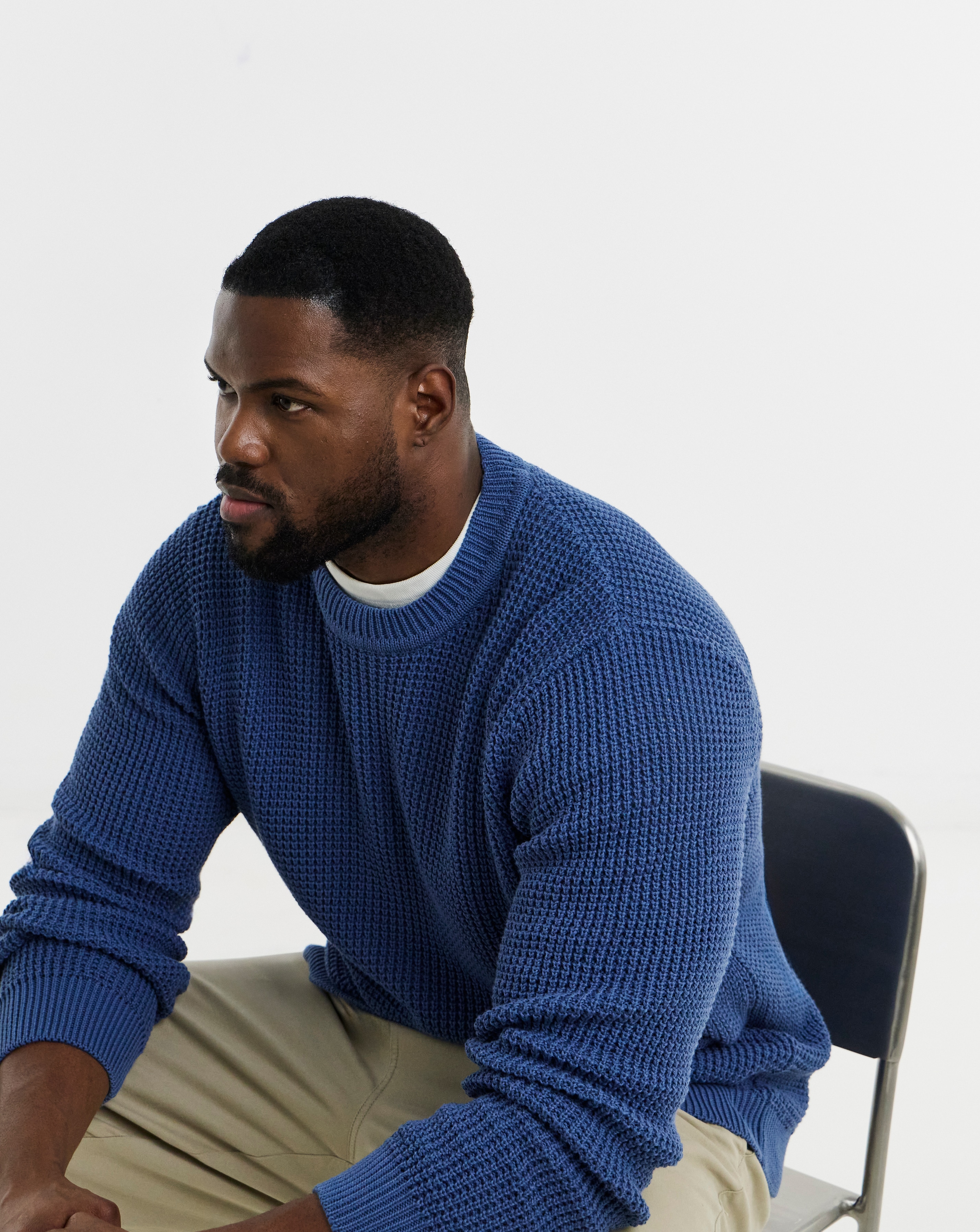 Textured Crew Neck Jumper