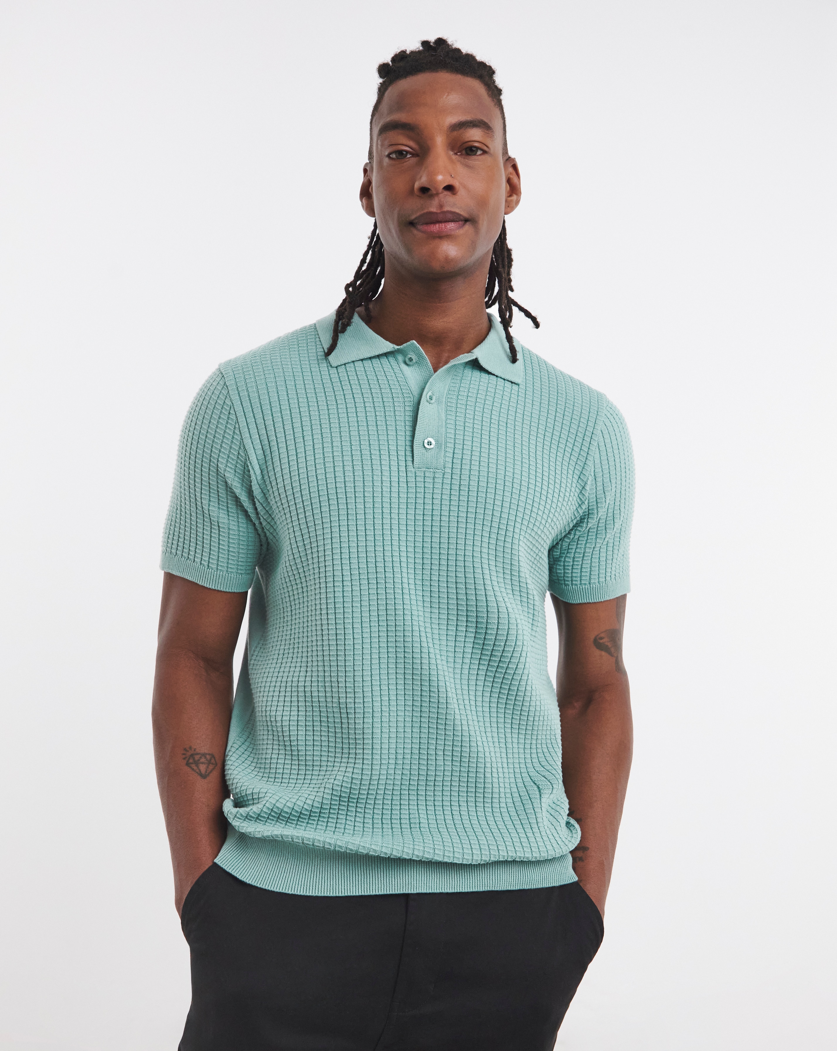 New In - Waffle Knitted Polo
