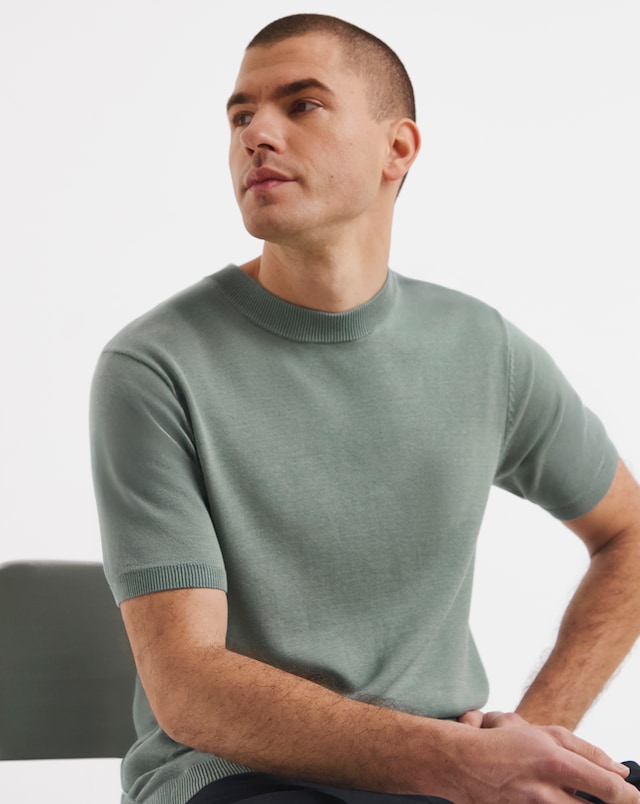 Knitted Crew Neck T-Shirt