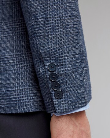 Ted Baker Slim Fit Linen Blend Check Jacket Reg