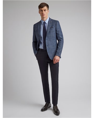 Ted Baker Slim Fit Linen Blend Check Jacket Reg