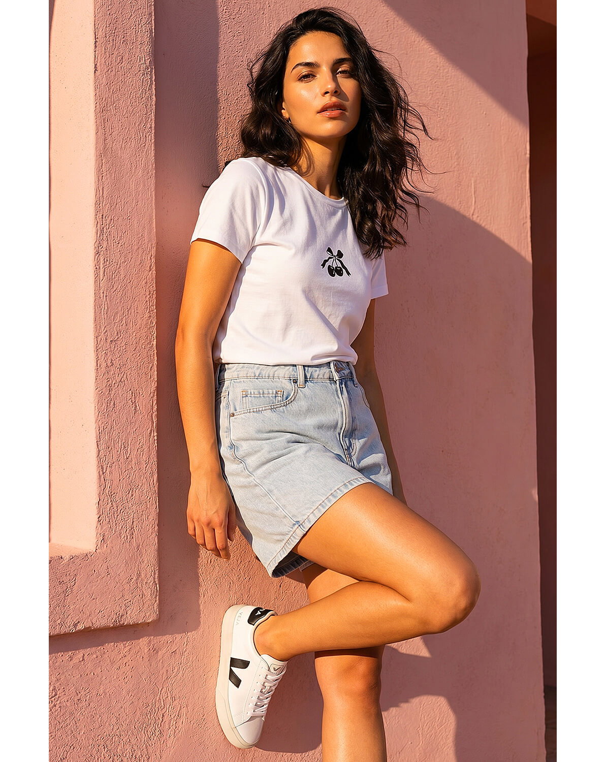 Roman Dusk Cotton Cherry Stretch T-Shirt