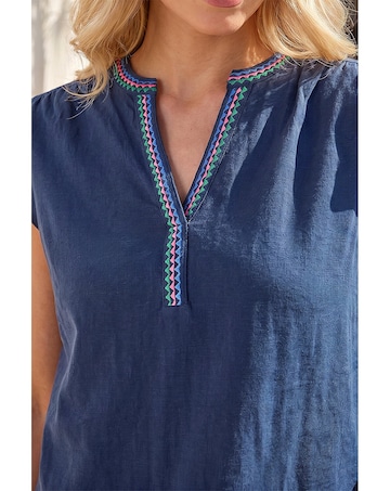 Roman Petite Cotton Embroidered V-Neck
