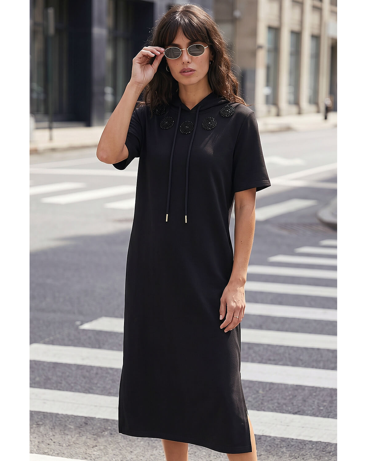 Roman Trim Detail Midi T-Shirt Dress