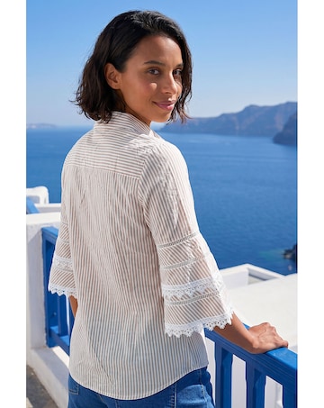 Roman Dusk Stripe Frill Blouse