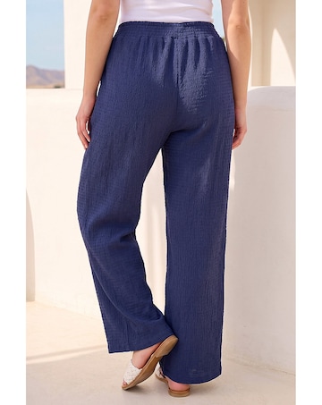 Roman Curve Textured Wide Leg Trousers
