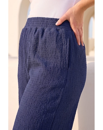 Roman Curve Textured Wide Leg Trousers