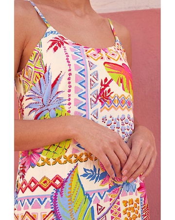 Roman Pineapple Print Strappy Midi Dress