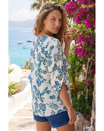 Roman Floral Foil Print Top