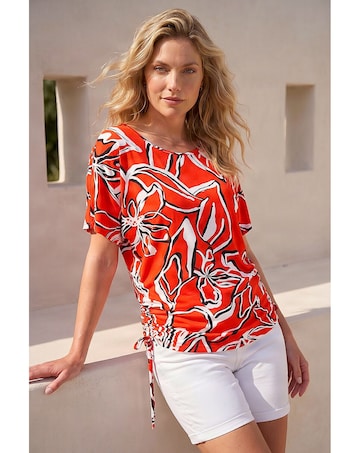 Roman Printed Ruched Top