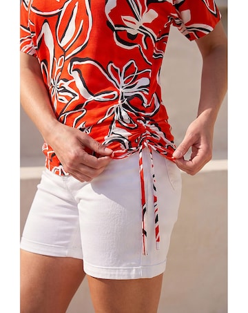 Roman Printed Ruched Top