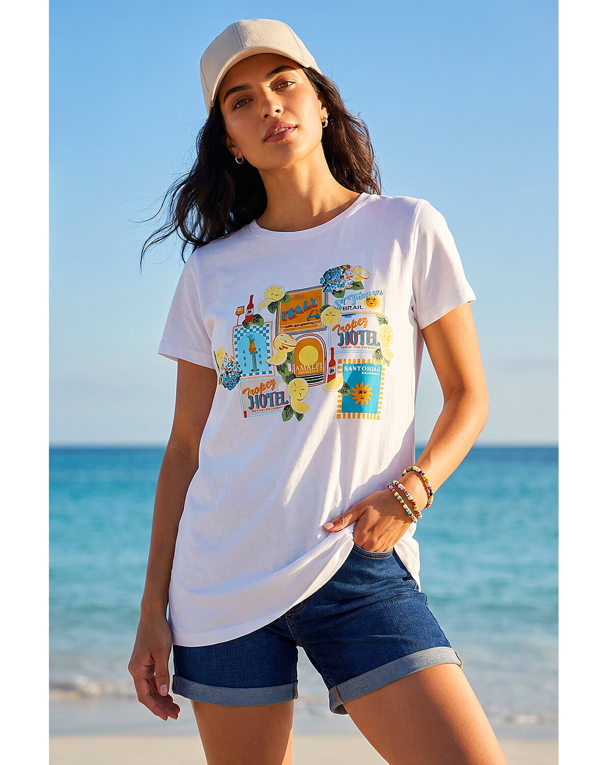 Roman Dusk Graphic Print Stretch T-Shirt