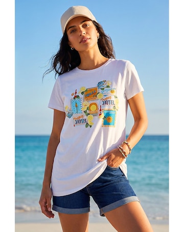 Roman Dusk Graphic Print Stretch T-Shirt
