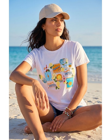 Roman Dusk Graphic Print Stretch T-Shirt