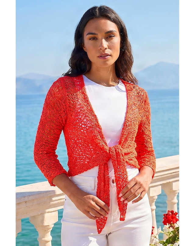 Roman Waterfall Popcorn Knitted Cardigan