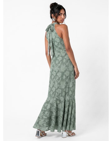Anaya Floral Burnout Halter Neck Dress