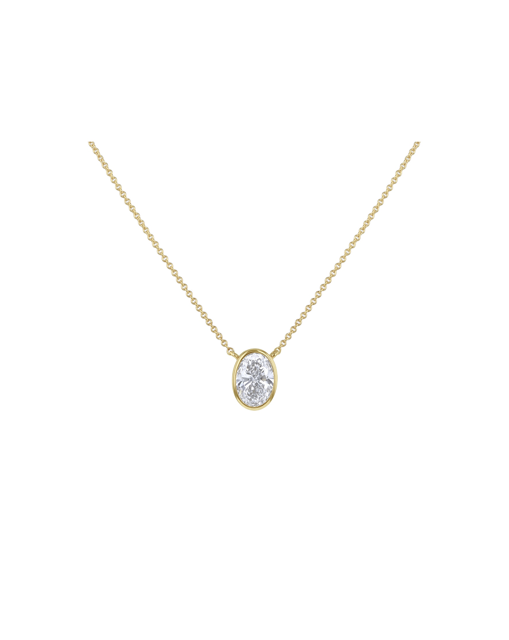 9ct Yellow Gold Lab Diamond 1Ct Necklace