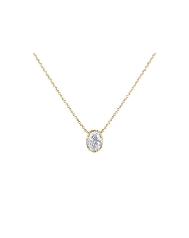 9ct Yellow Gold Lab Diamond 1Ct Necklace