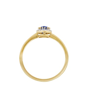 9ct YellowGold Lab Diamond Sapphire Ring