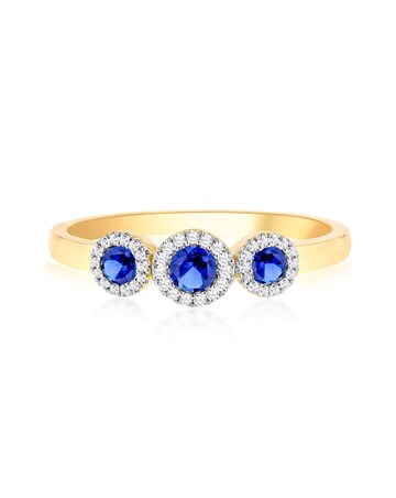 9ct YellowGold Lab Diamond Sapphire Ring