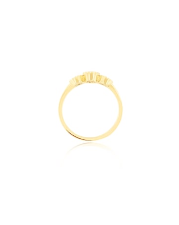 9ct Yellow Gold Lab Diamond Emerald Ring