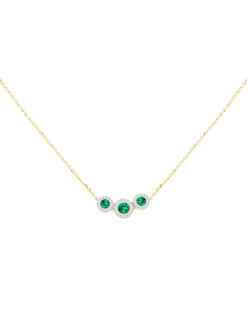 9ct Yellow Gold Lab Diamond Emerald Nkl