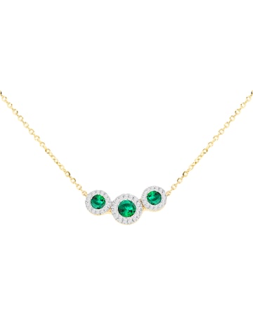 9ct Yellow Gold Lab Diamond Emerald Nkl