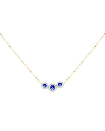 9ct Yellow Gold Lab Diamond Sapphire Nkl