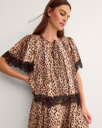 Monsoon Babette Leopard Print Lace Top