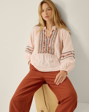 Monsoon Aoife Geometric Embroidered Top