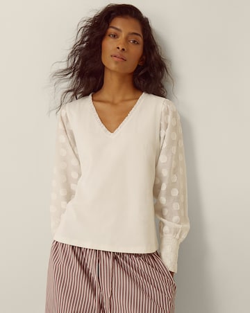 Monsoon Ferne V-Neck Polka Dot Top