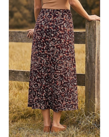 Roman Speckle Print Panel A-Line Skirt