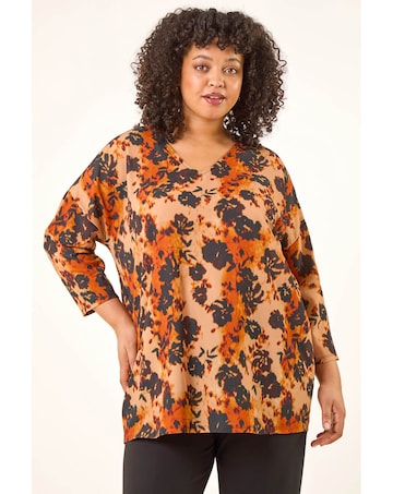 Roman Curve Watercolour Stretch Top